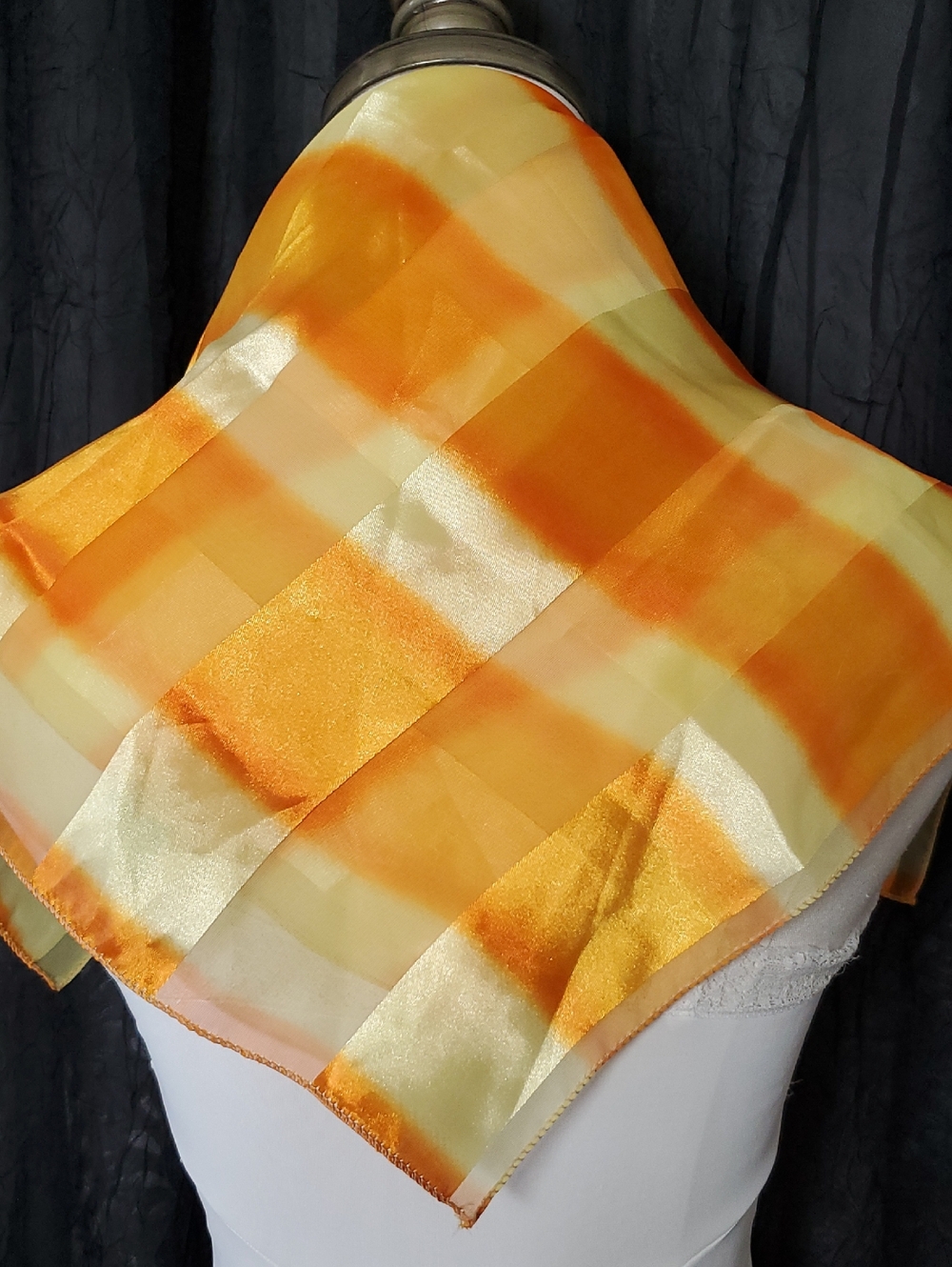 Silk-Feel Yellow Polyester Scarf - Lightweight Yellow Wrap